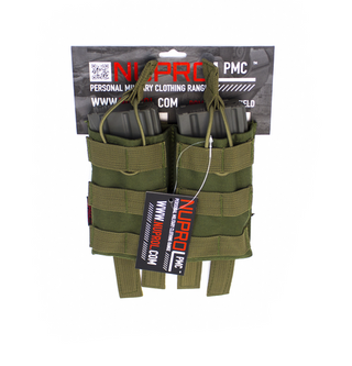 NUPROL -  Double Open M4 mag pouch - Green / OD