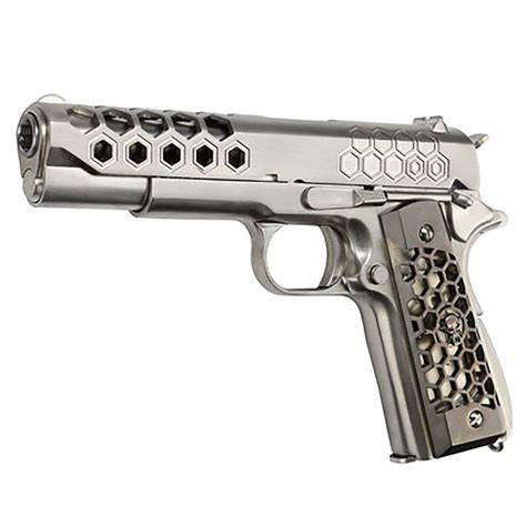 WE - M1911 Hex Cut GBB Pistol - Silver