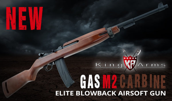 King Arms - M2 Carbine Gas Blowback Rifle - Real Wood